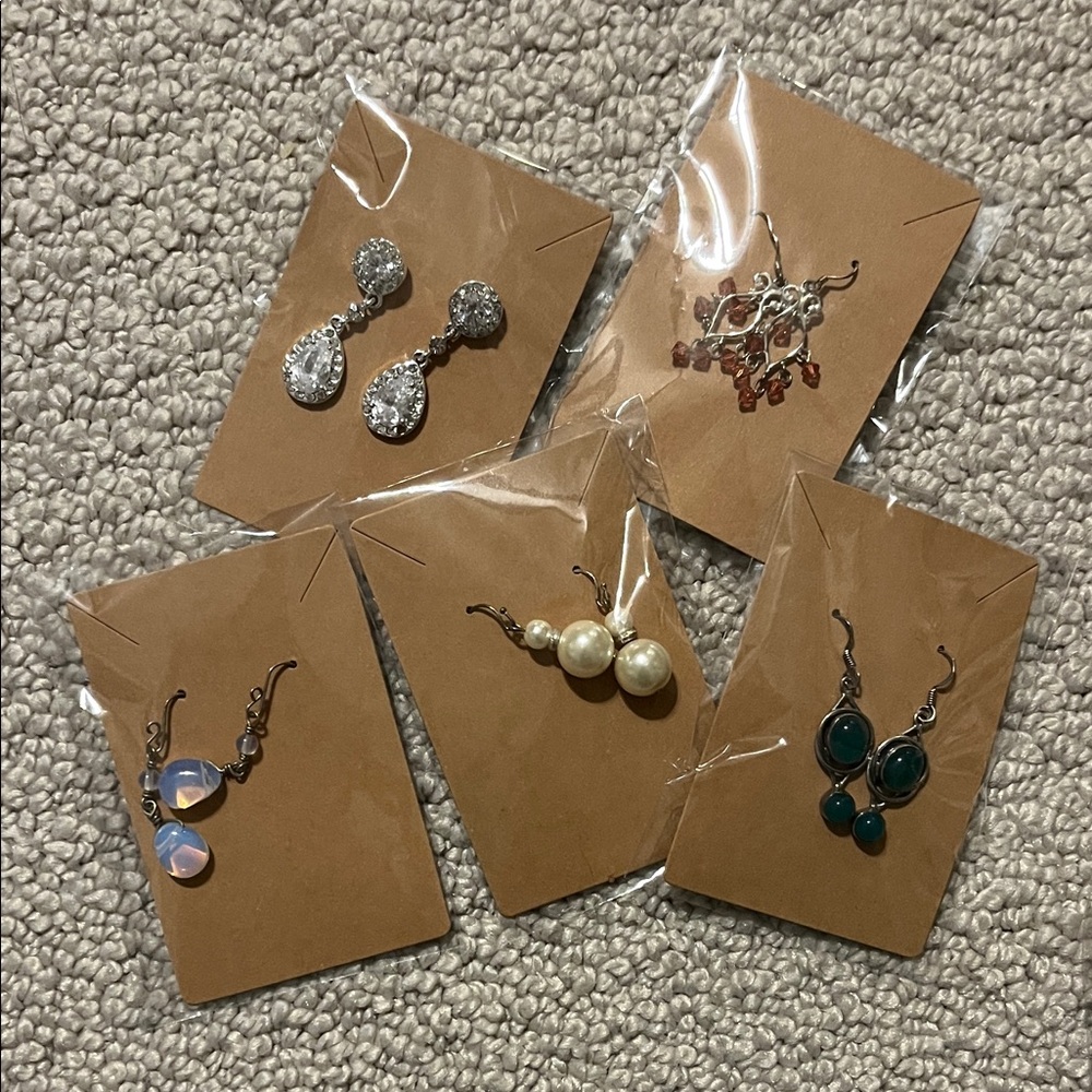 Elegant Silver and Pearl Earring Set